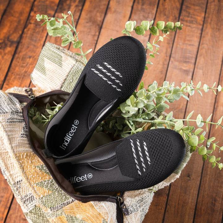 Black Mesh Ballerina Shoes