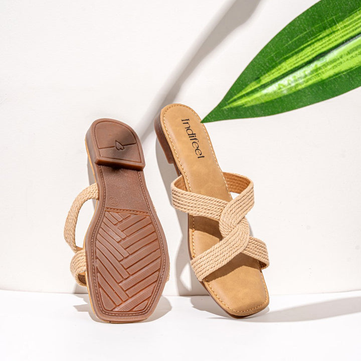 Intertwine Beige Jute Flats