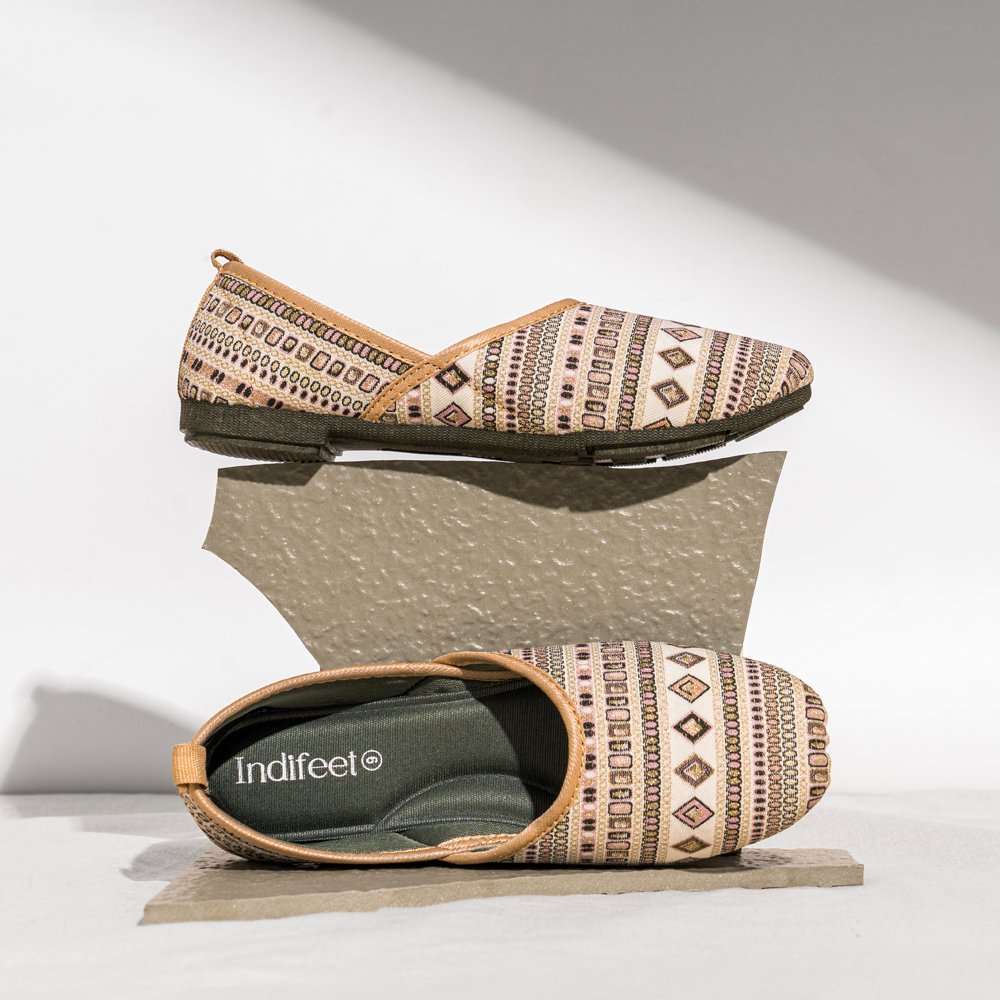 Earthy Ivory Ballerina Flats