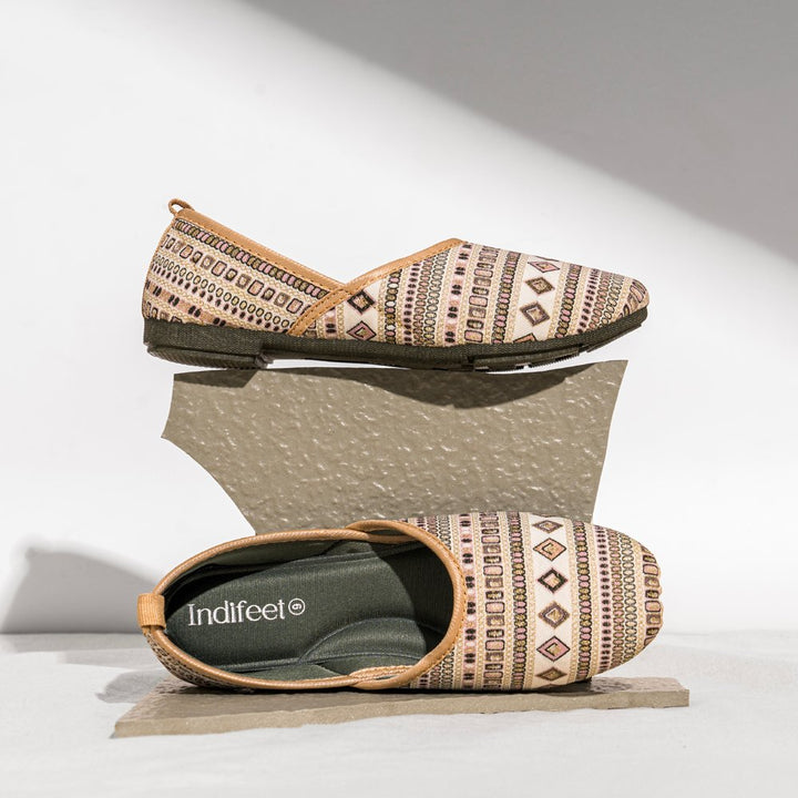 Earthy Ivory Ballerina Flats