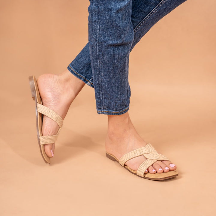Intertwine Beige Jute Flats