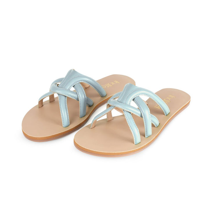 Powder Blue Strappy Flats