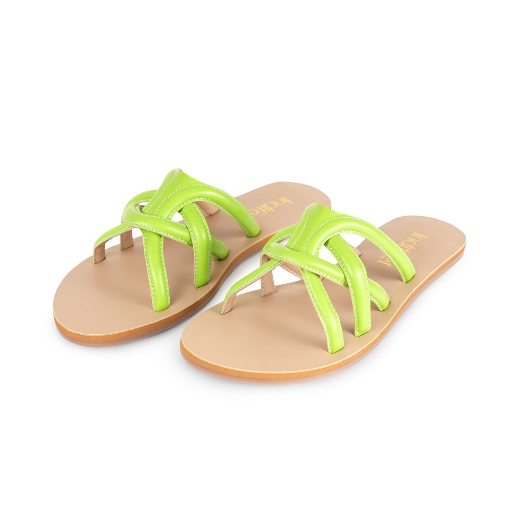 Strappy Green Flats