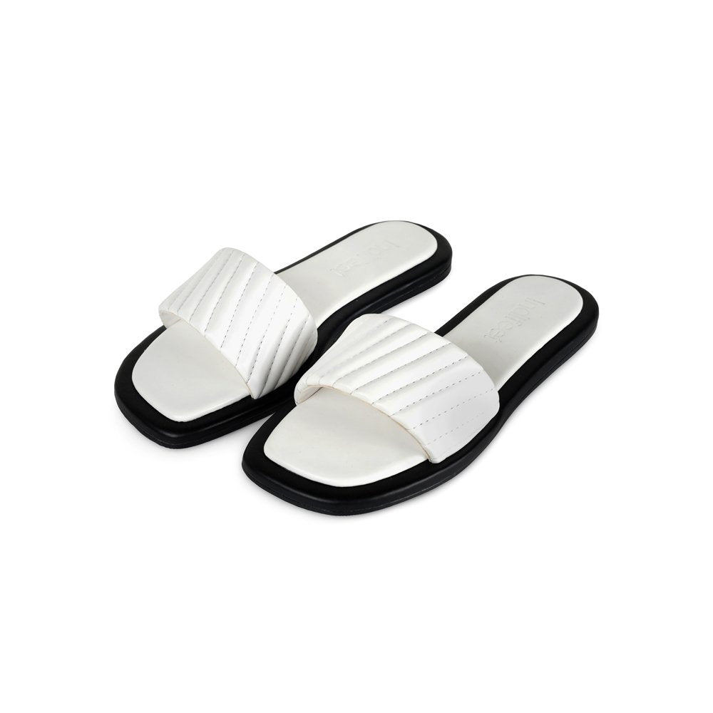 Pristine White Quilted Flats