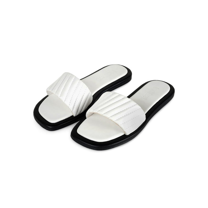 Pristine White Quilted Flats