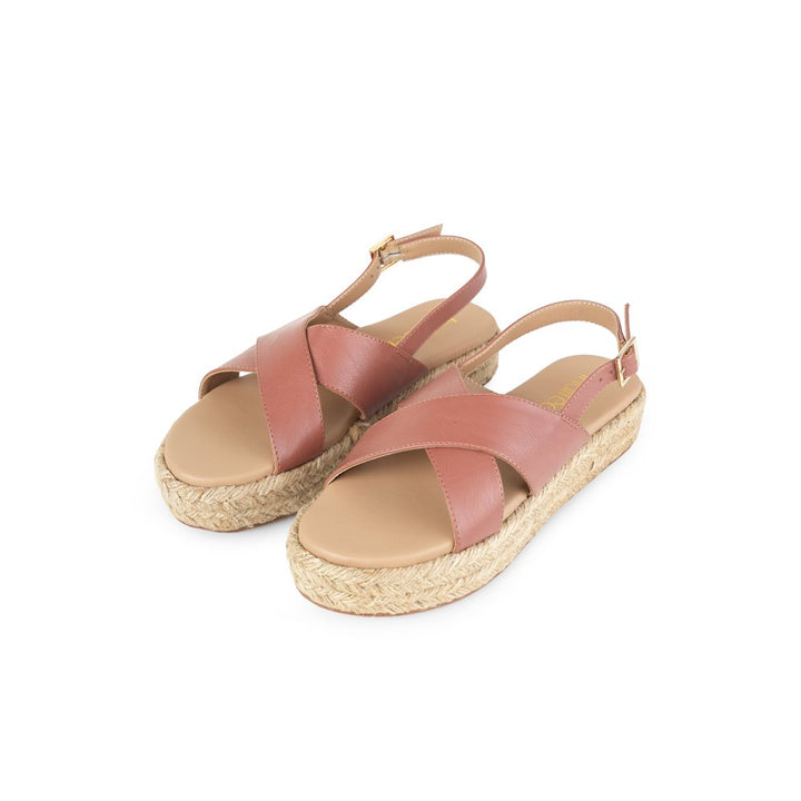 Espadrille Wedges in Peach