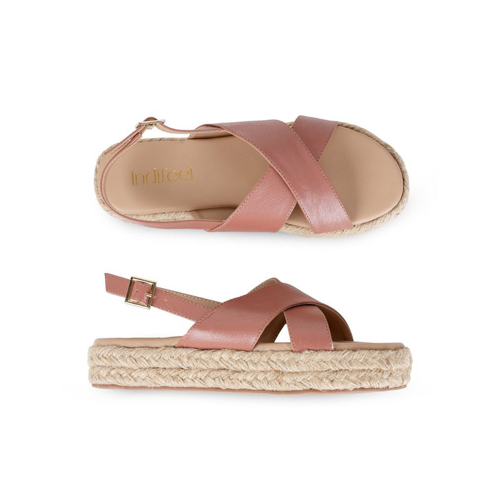 Espadrille Wedges in Peach