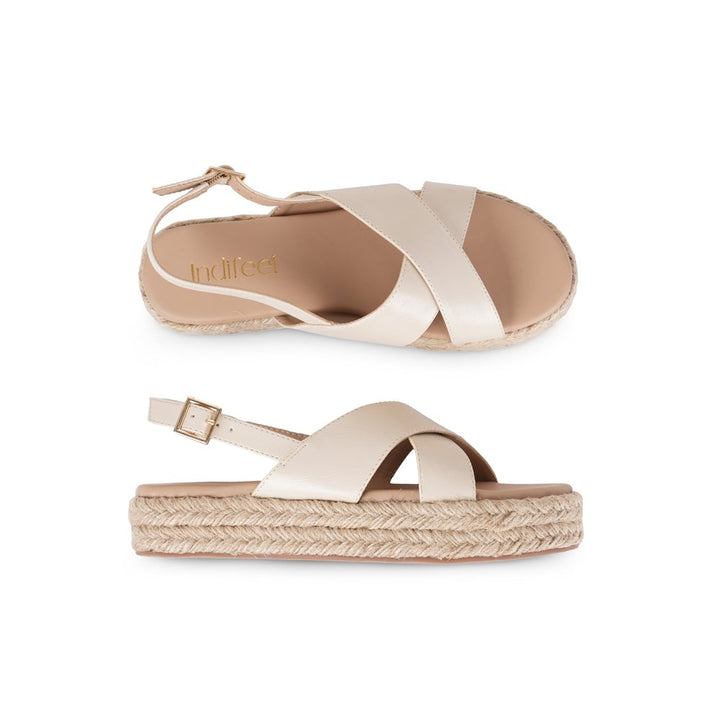 Espadrilles Platform Sandals Beige