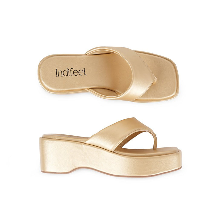 Gold Platform Heel Sandals