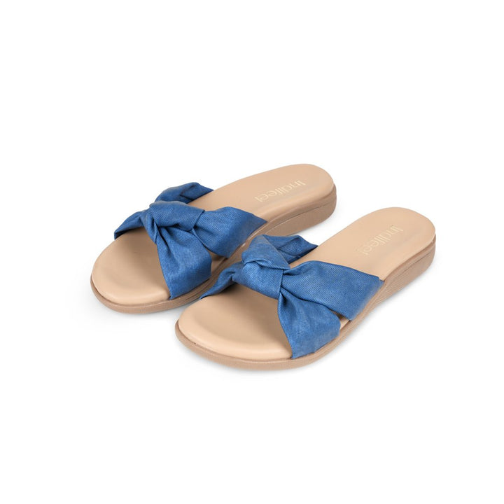Denim Blue Knotted Comfort Flats