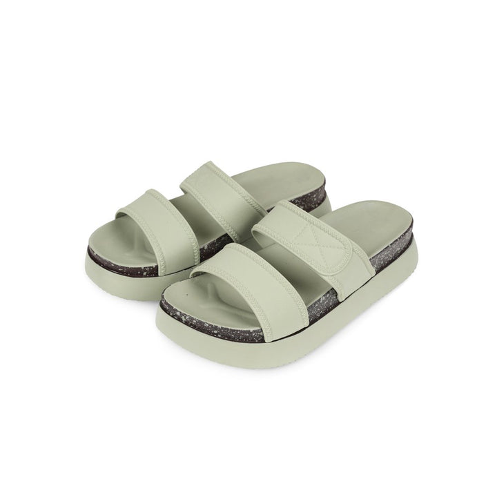Green Platform Heel Sliders