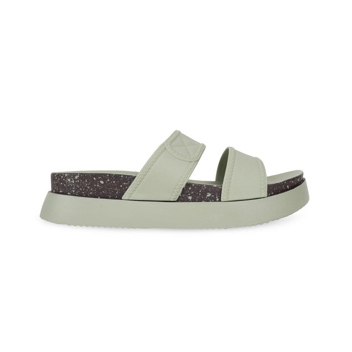 Green Platform Heel Sliders
