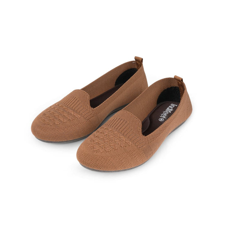 Elegant Mesh Brown Ballerina Flats