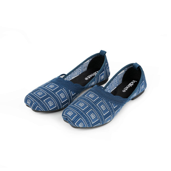 Blue Mesh Ballerina Flats
