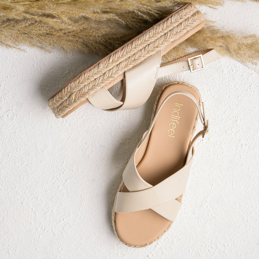 Espadrilles Platform Sandals Beige