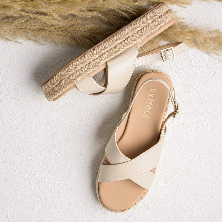 Espadrilles Platform Sandals Beige