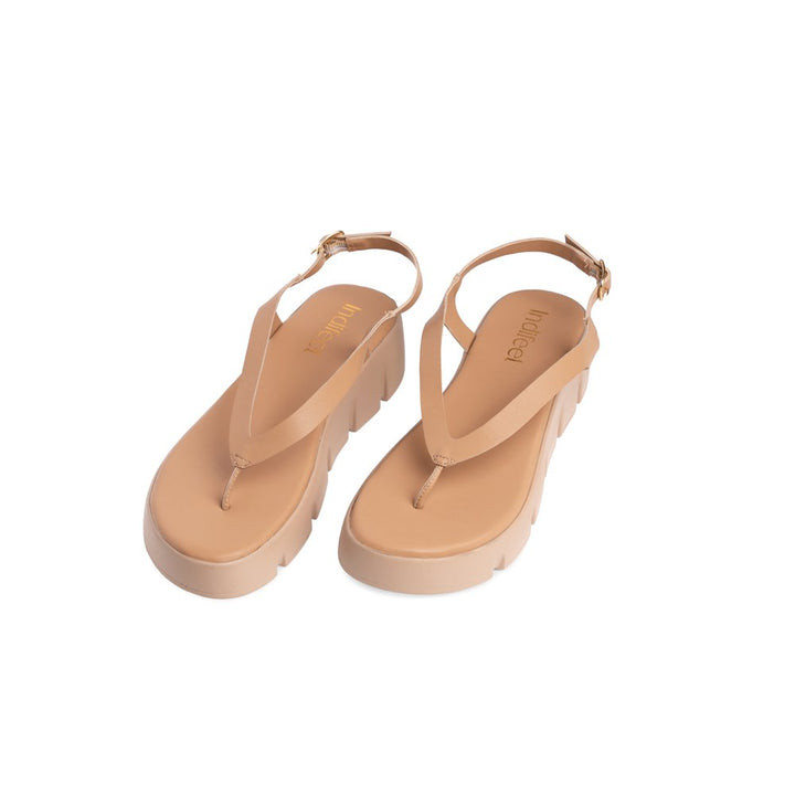 Vegan Leather Platform Thong Sandals