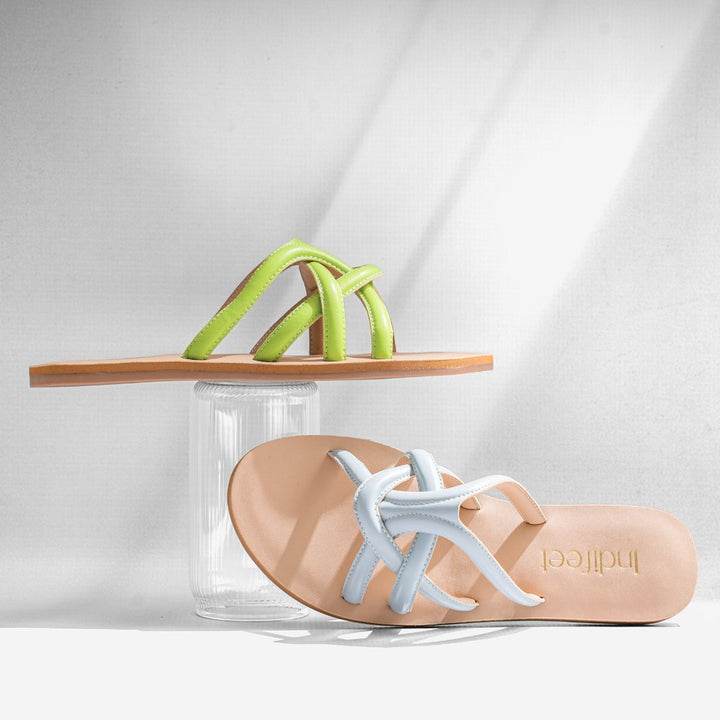 Strappy Green Flats