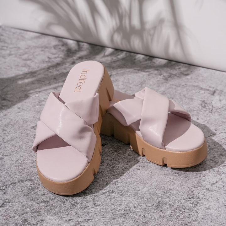Lavender Cross-Strap Platform heels