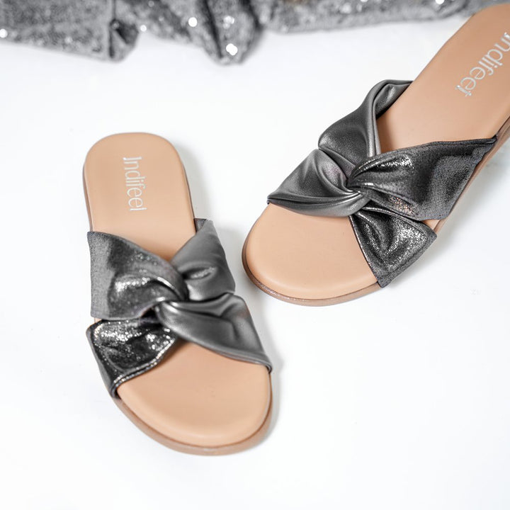 Metallic Silver Party Flats