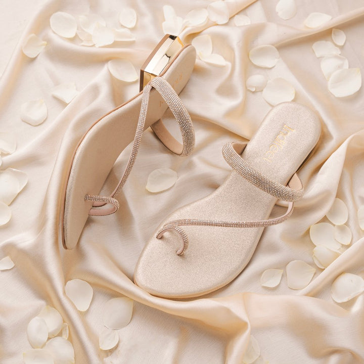 Elegant Gold Ethnic Heels