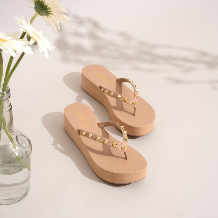 Super Light Beige Platform Sandals