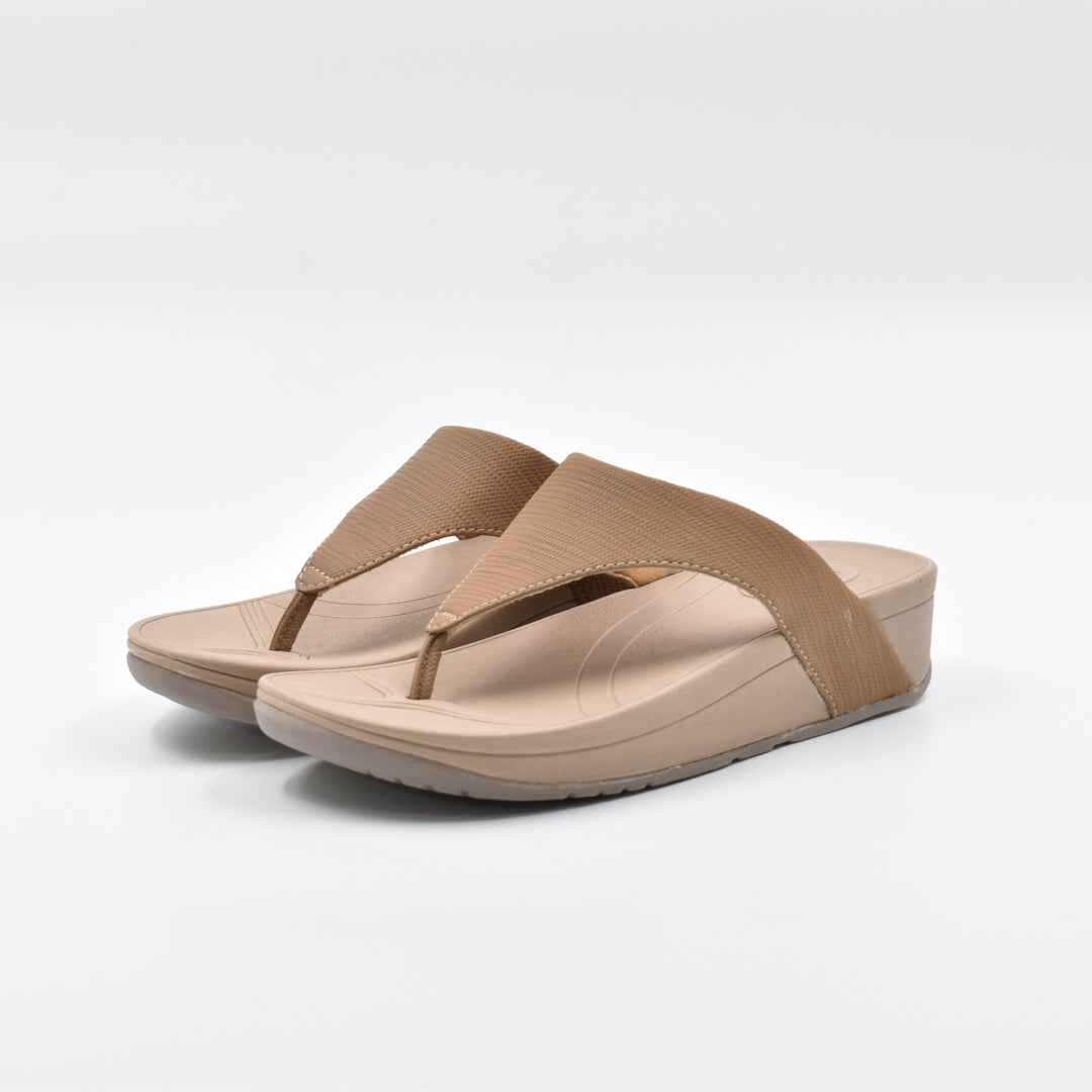 Brown Textured Platform Heels Sandals