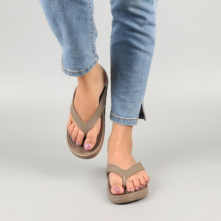 Brown Accu Pressure Slippers