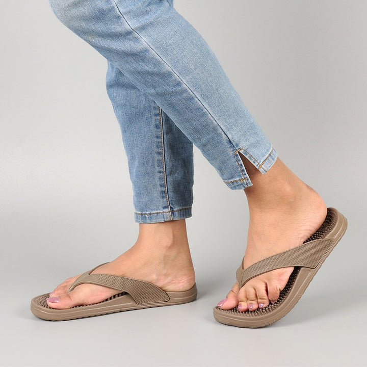 Brown Accu Pressure Slippers