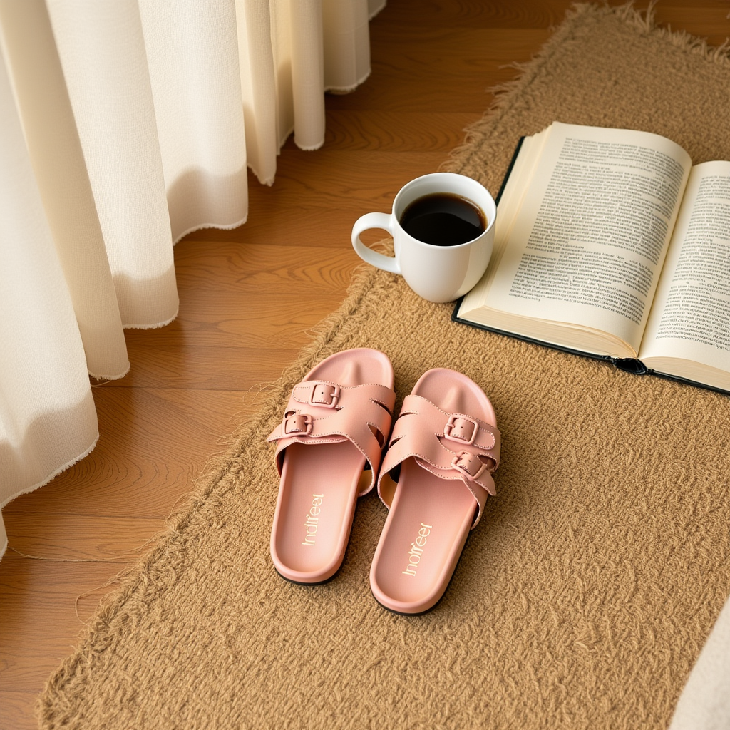 Classic Peach Buckle Slides