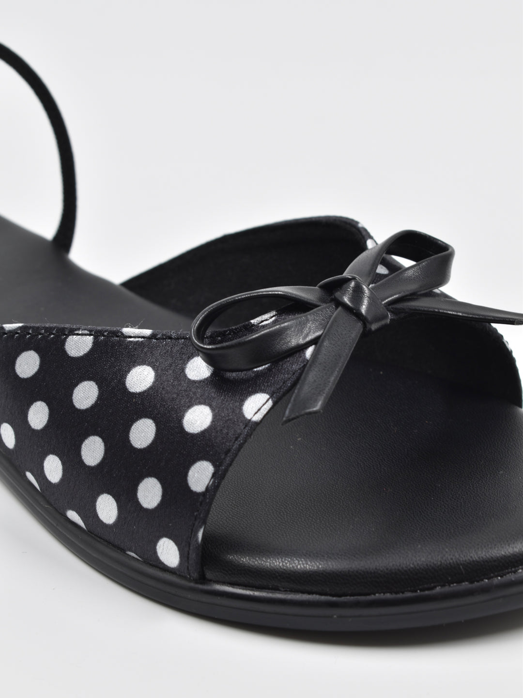 Polka Dot Black Flat Sandals