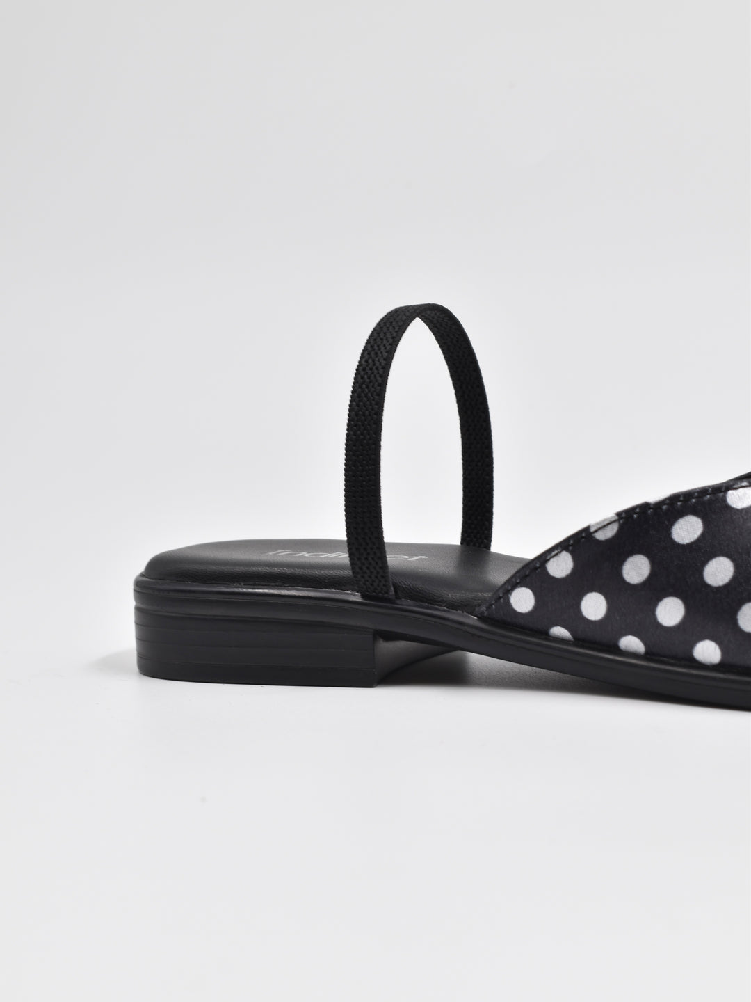 Polka Dot Black Flat Sandals