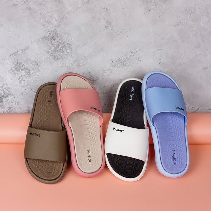 Brown Rubber Sliders - Indifeet