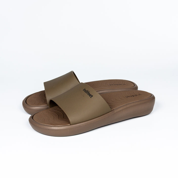 Brown Rubber Sliders - Indifeet