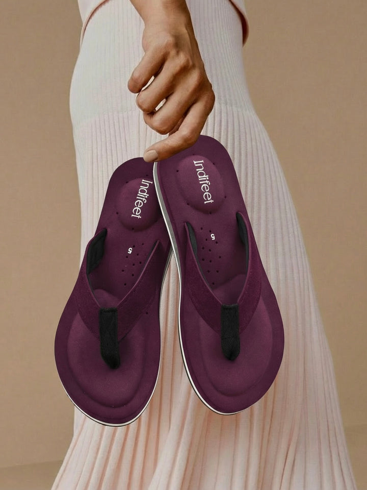 Dark purple Orthopedic Slippers with extra cushion