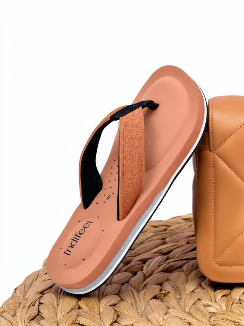 Orange Orthopedic Slippers with extra cushion