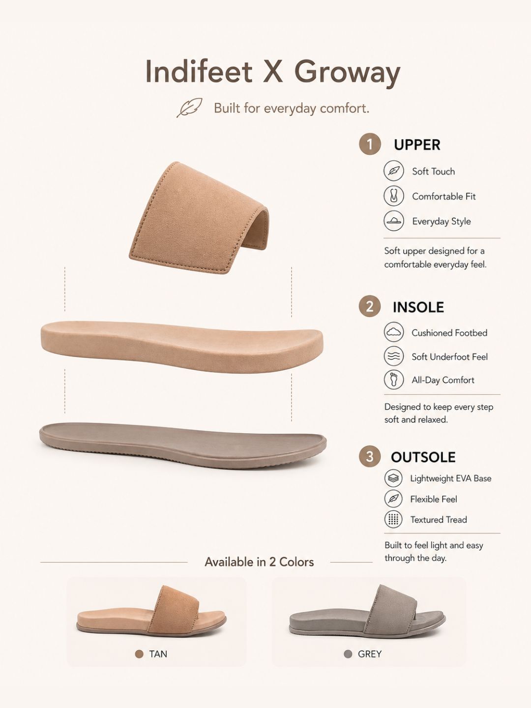 Brown Suede Sliders Indifeet x Groway