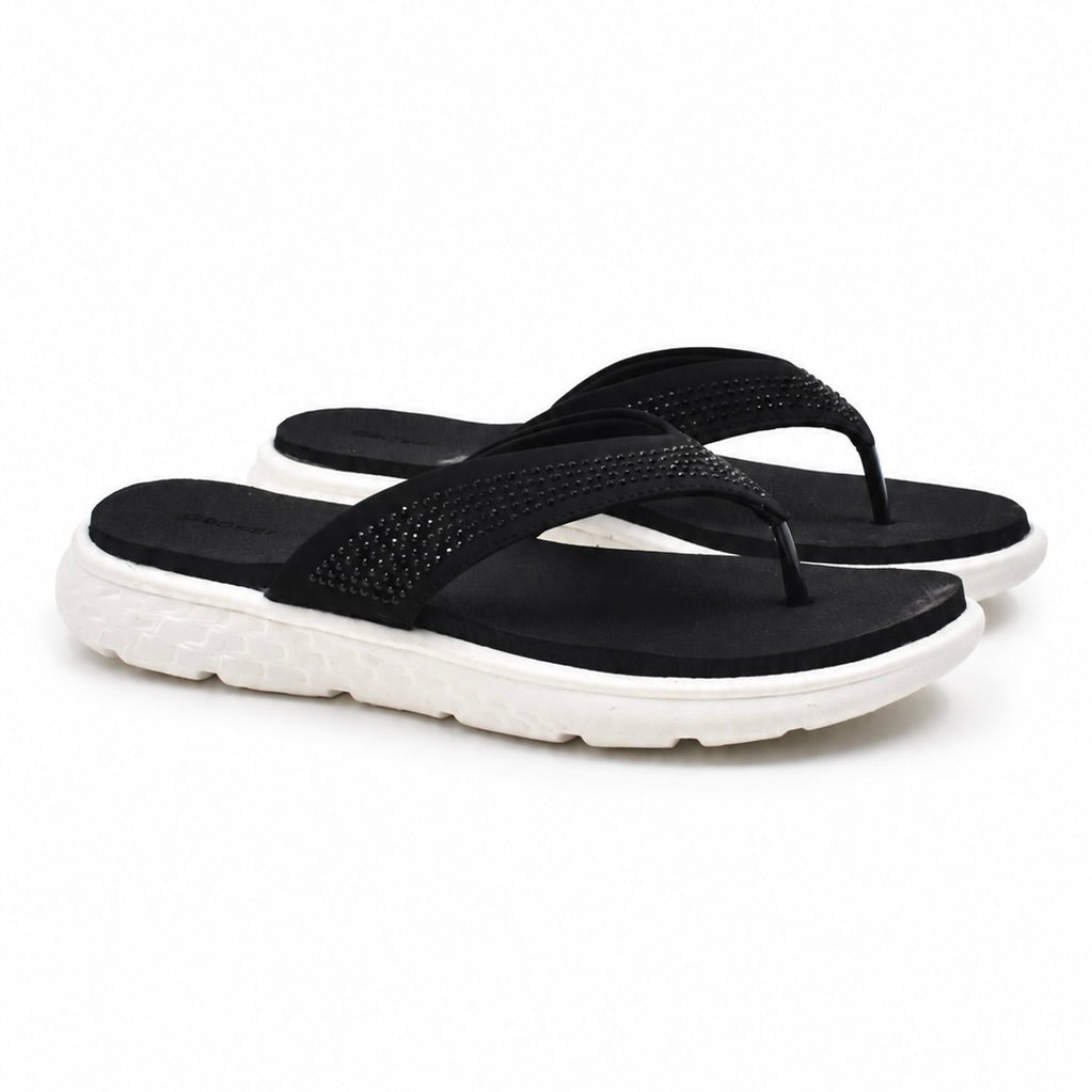 Black Studded Comfort Slippers Indifeet x Groway