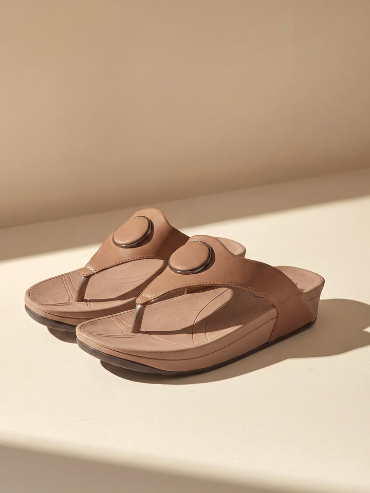 Brown Women Wedge Heel Sandals Indifeet x Groway