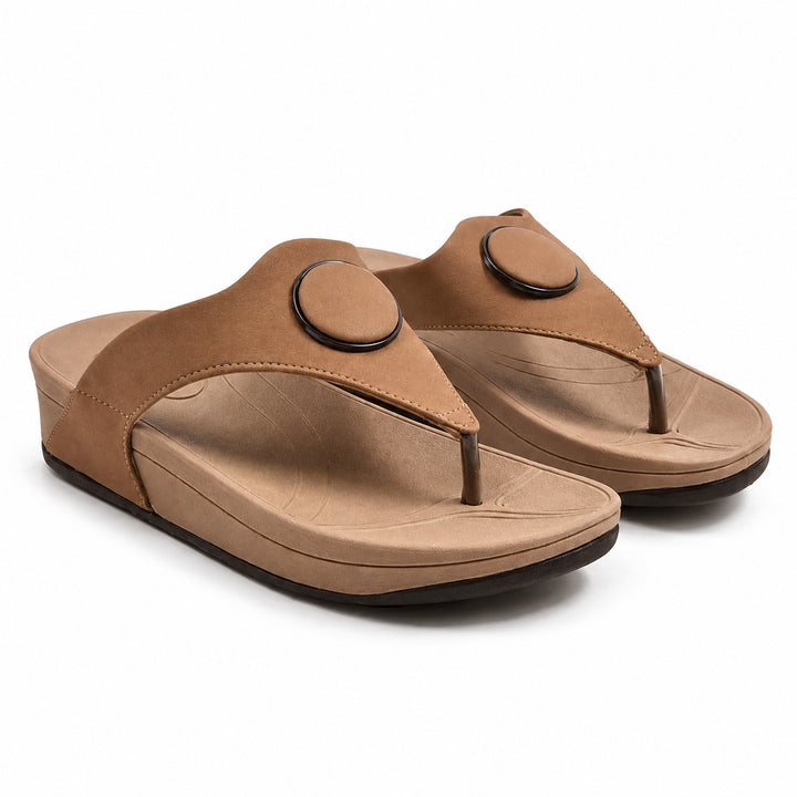 Brown Women Wedge Heel Sandals Indifeet x Groway