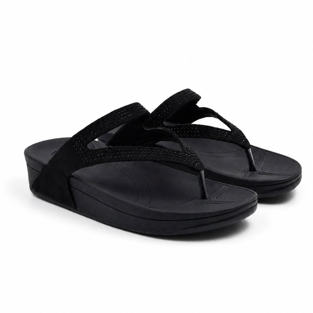 Black Women Wedge Heel Sandals Indifeet x Groway