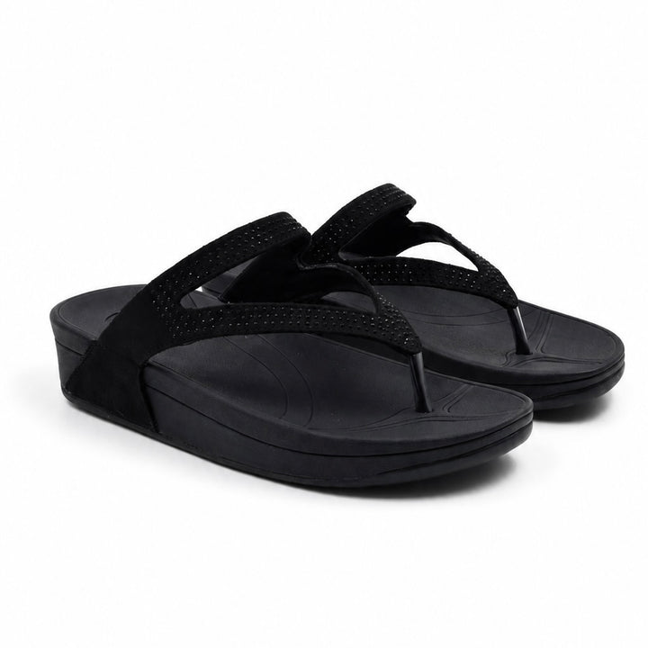 Black Women Wedge Heel Sandals Indifeet x Groway