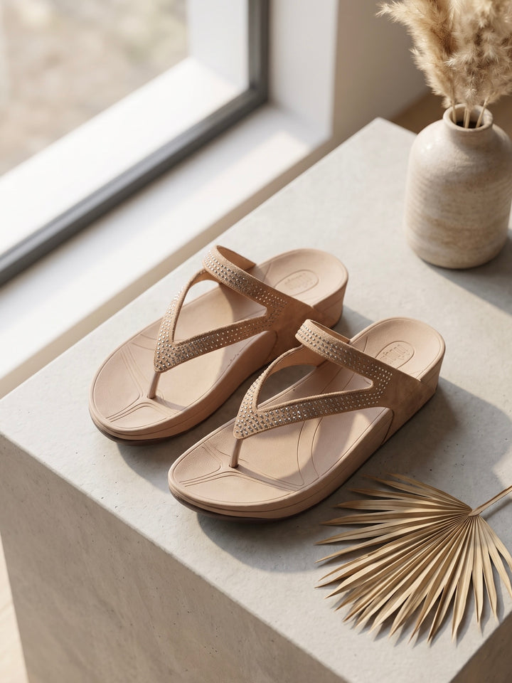 Brown Women Wedge Heel Sandals Indifeet x Groway