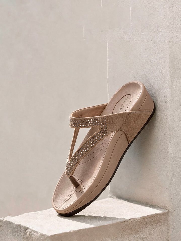 Brown Women Wedge Heel Sandals Indifeet x Groway