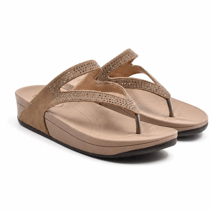 Brown Women Wedge Heel Sandals Indifeet x Groway