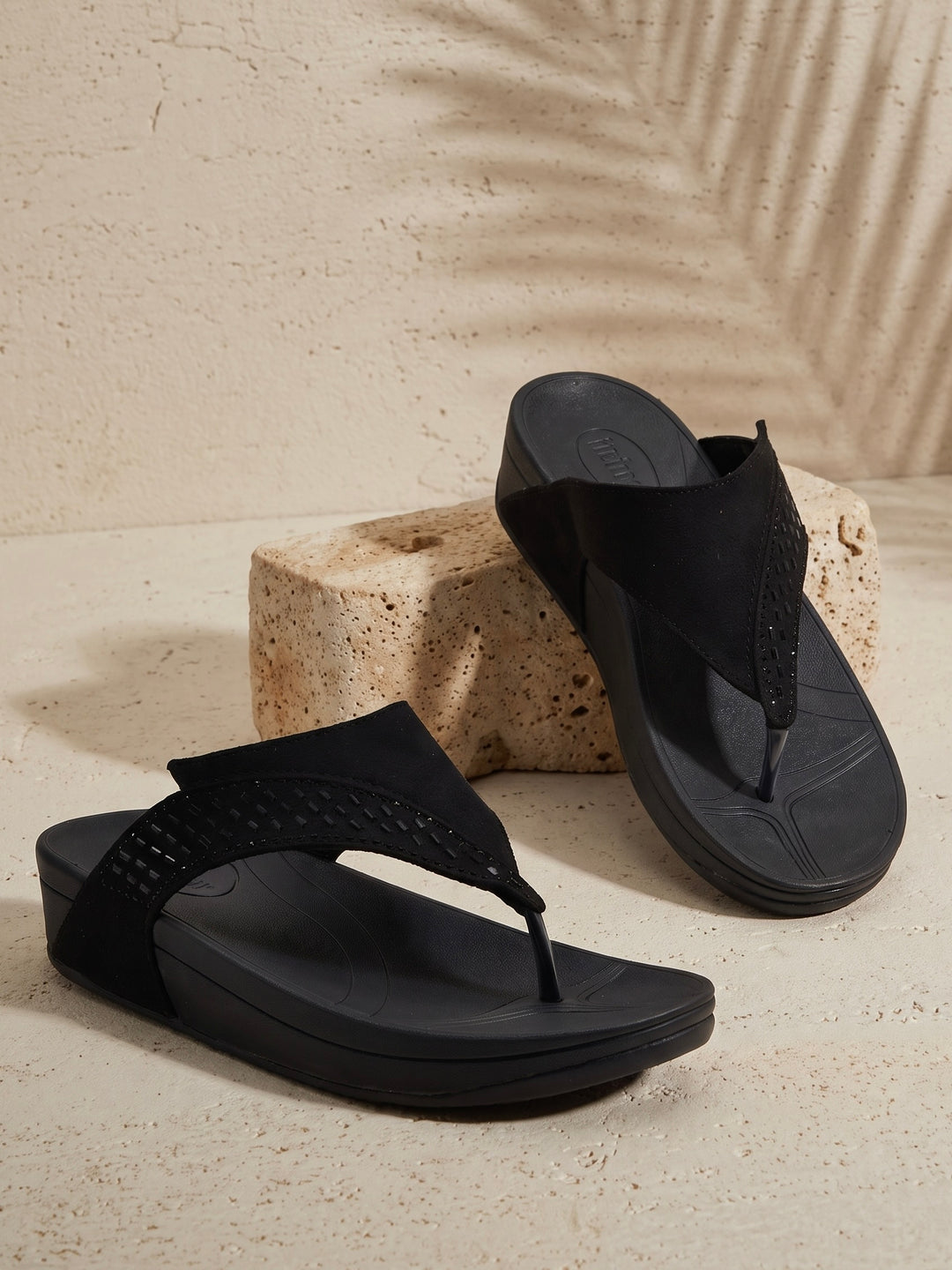 Black Suede Women Wedge Heel Sandals Indifeet x Groway