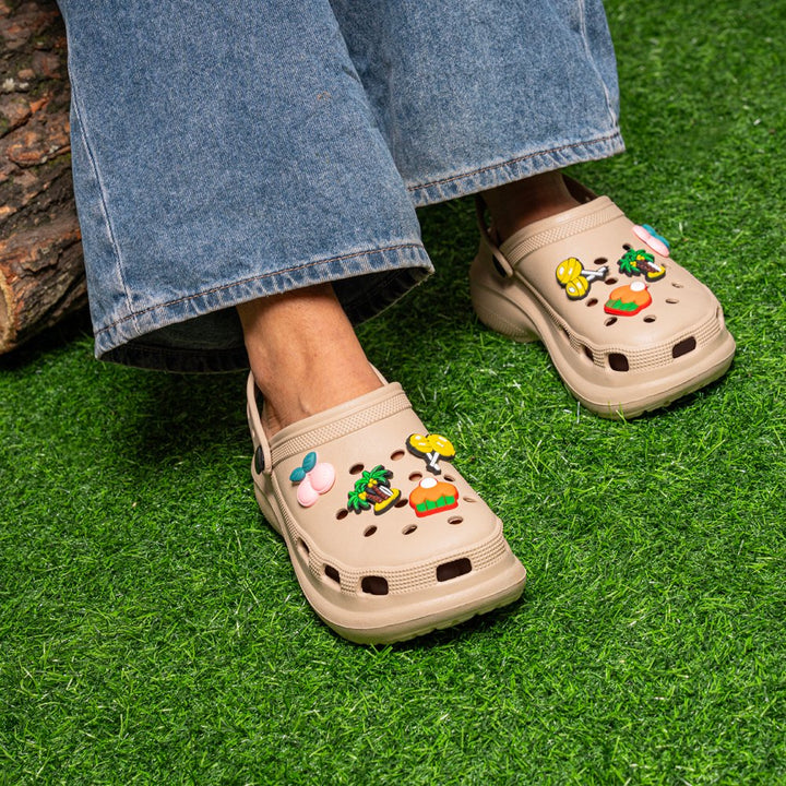 Beige Comfort Heel Clogs
