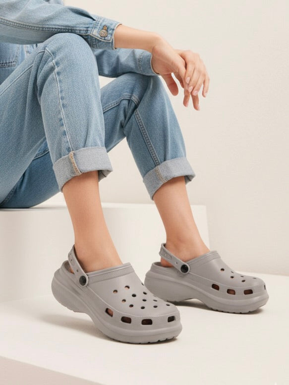 Slate Grey Heel Clogs