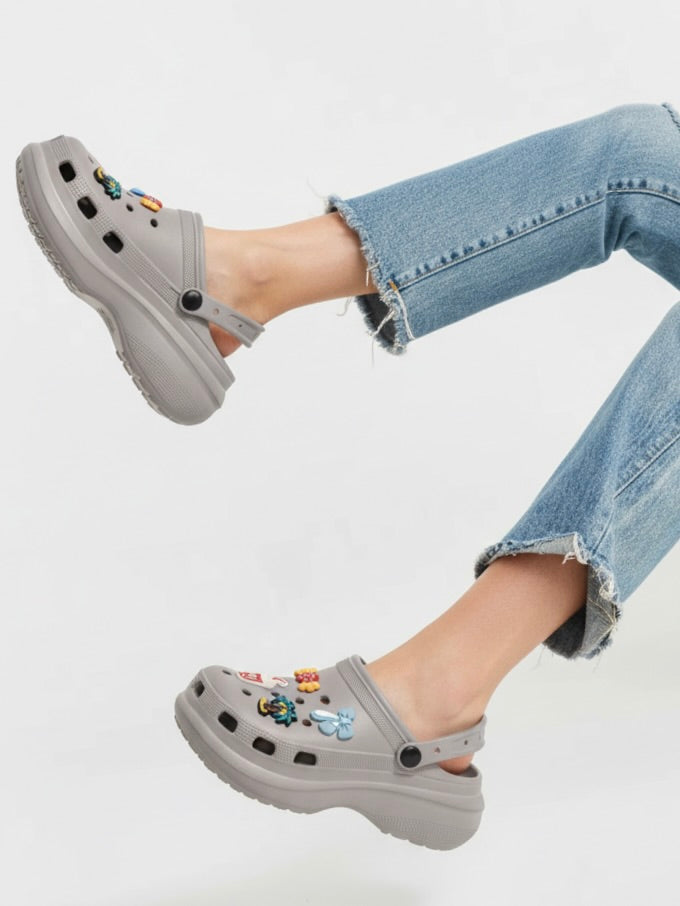 Slate Grey Heel Clogs