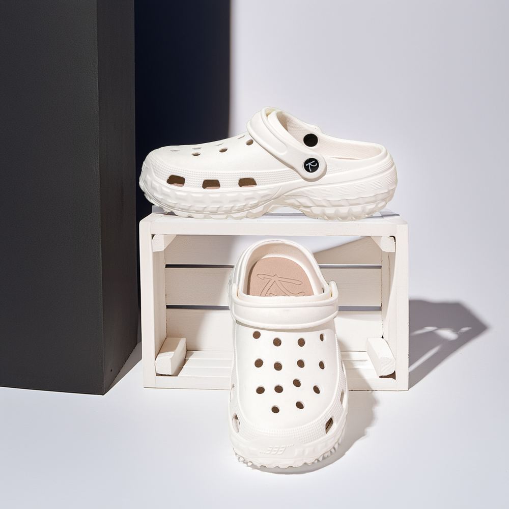 White Chunky Clogs